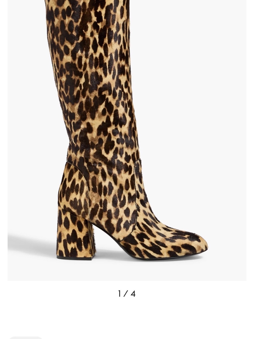 Stuart Weitzman Leopard Print Over-the-Knee Block Heel Boots
